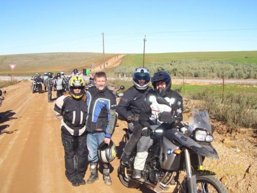 Charles, Julie, Barry & (?) pillion at a regroup. The 800GS really looks good out here.